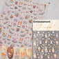 Brown 5D Japanese Kawaii Bear nail art stickers by Blushimmer, self-adhesive cartoon animal decals for DIY nail decoration.