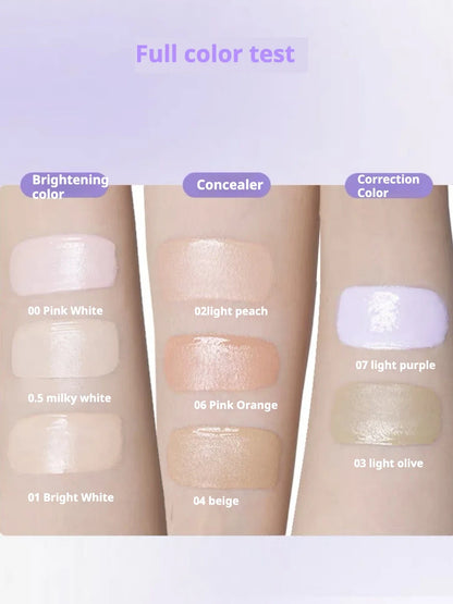Blushimmer Girlscrush liquid concealer with facial brightening and velvet sunscreen for moisturizing skin application and makeup hold.