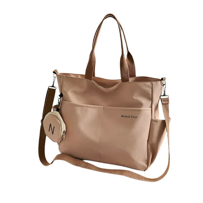 OBA Women's Khaki Oxford Tote Crossbody Shoulder Handbag with adjustable strap and spacious interior, stylish and functional accessory.