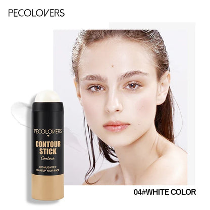 Blushimmer highlighter and contouring makeup stick with blush, bronzer, and concealer for natural 3D face makeup application.