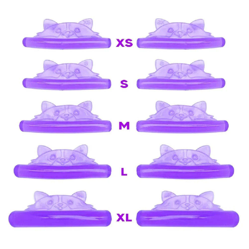 Set of 5 Blushimmer silicone eyelash lift pads with C curl design for 3D lash lifting and curler makeup application.