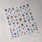 Colorful Cat's Eye 5D gradient European love heart gem wing nail art stickers with geometric shapes, self-adhesive manicure decals by Blushimmer.