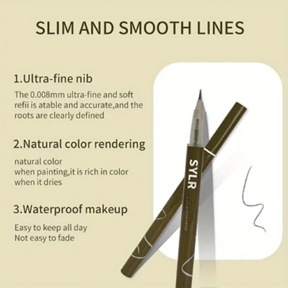 Blushimmer ultra fine eyebrow pen in black, long-lasting, waterproof, smudge-proof, high pigmented liquid eyebrow pencil.