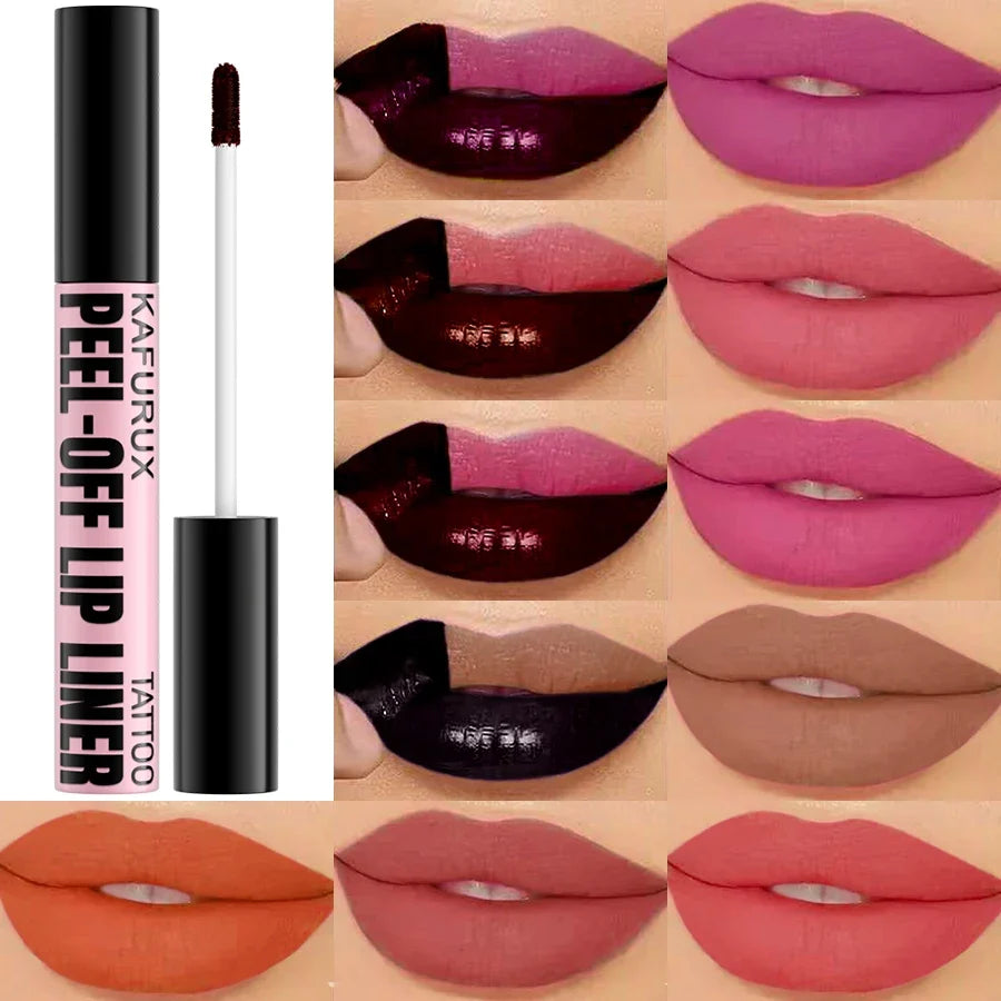 7 Colors Peel Off Lip Stain Reveal Long Lasting Waterproof Pink Lip Tint Transfer Proof Non-stick Cup Natural Makeup Lip Gloss