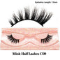 Blushimmer 3D Mink Fluffy Half False Eyelashes natural soft lightweight strip lashes with clear band and short length for eye extension