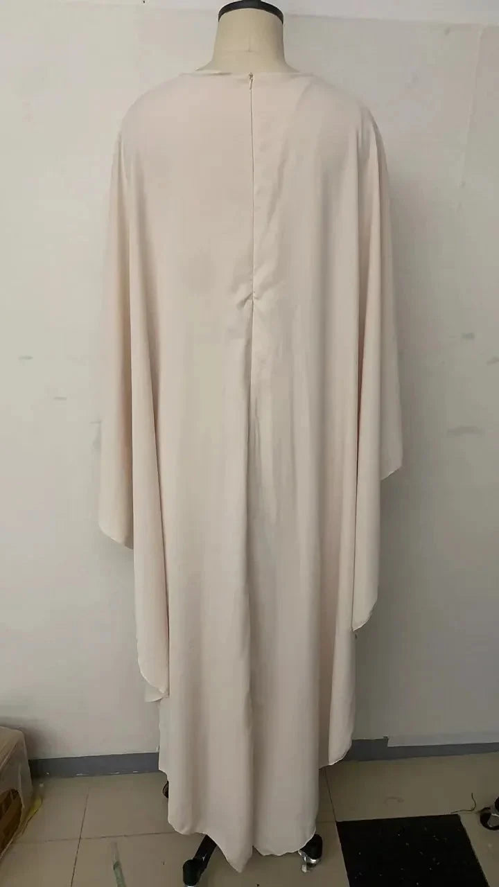 Elegant Harmony Draped Event Outfit by Luxlife Brands featuring flowing fabric and sophisticated draping for formal occasions.