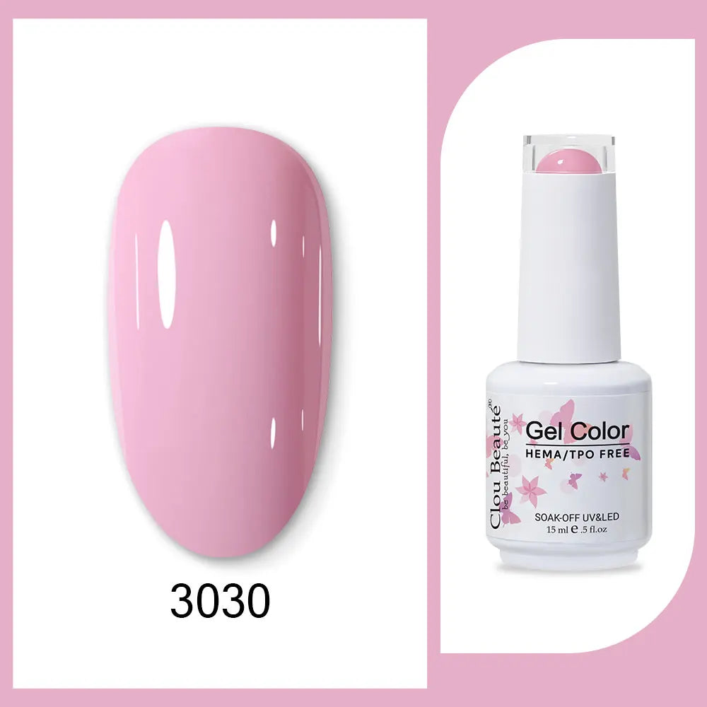 Blushimmer Clou Beaute 15ml neon gel nail polish base and top coat in red, black, white, green, and velvet finish for semi-permanent manicures.