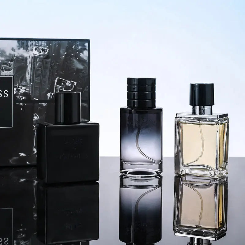 Blushimmer men's perfume gift set with three 30ML bottles of floral and fruity cologne, long-lasting pheromone fragrance.