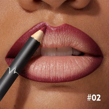 Blushimmer waterproof matte lipliner pencil in red, showing the long-lasting, moisturizing lipstick with a smooth, non-stick finish.