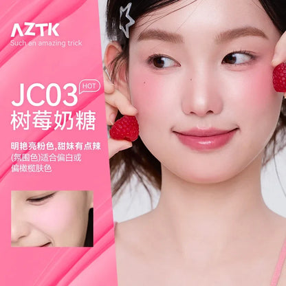 Blushimmer AZTK liquid blush in JC04, featuring a moisturizing, long-lasting pink cheek color for a natural makeup look