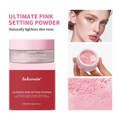 Setting Powder long-Lasting Matte Pink Finish Oil Control Makeup Fixation Removal Pore Modification Setting Cosmetics one size