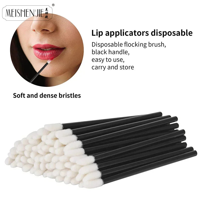 Set of wholesale Blushimmer lip brushes and applicator wands, including eyelash brushes and lipstick applicators for makeup application.