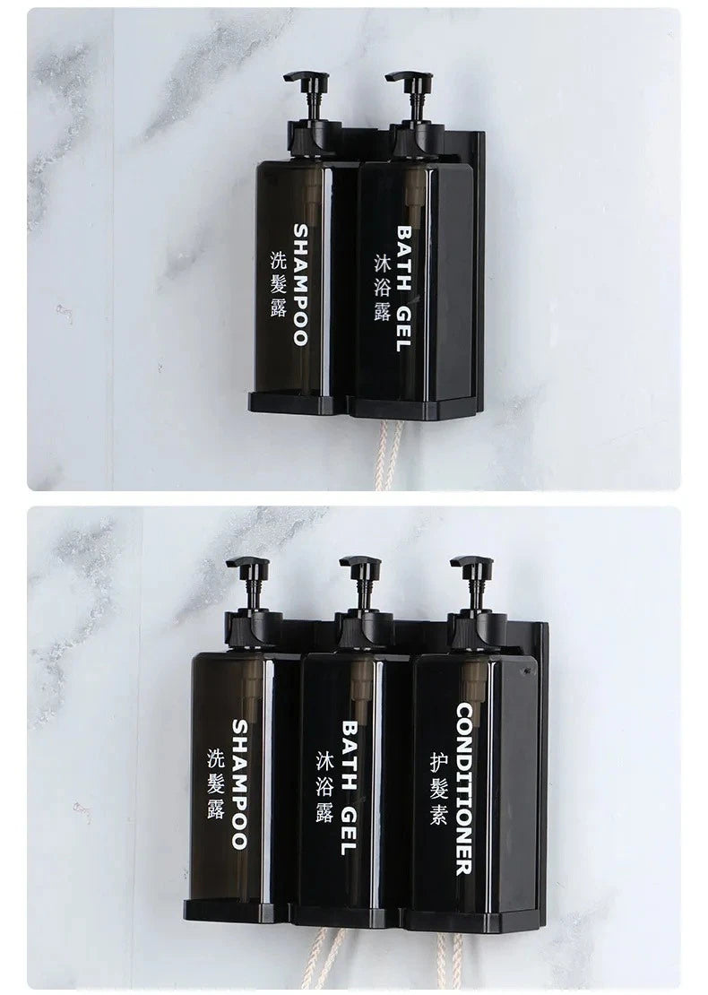 Hotel Shampoo and Shower Gel Separate Bottles Wall Mounted No Punching Hand Sanitizer Boxes Wall Mounted Manual Soap Dispensers