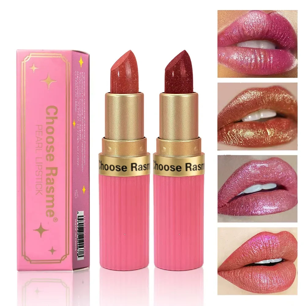 Blushimmer Rasme chocolate bar lipstick in six colors, matte waterproof lipstick with pearl finish and long-lasting wear.