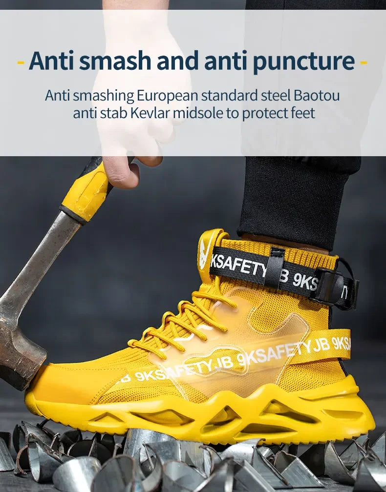 steel toe safety boots for men protective shoes industrial safety shoe woman light work shoes anti-puncture work safety sneakers
