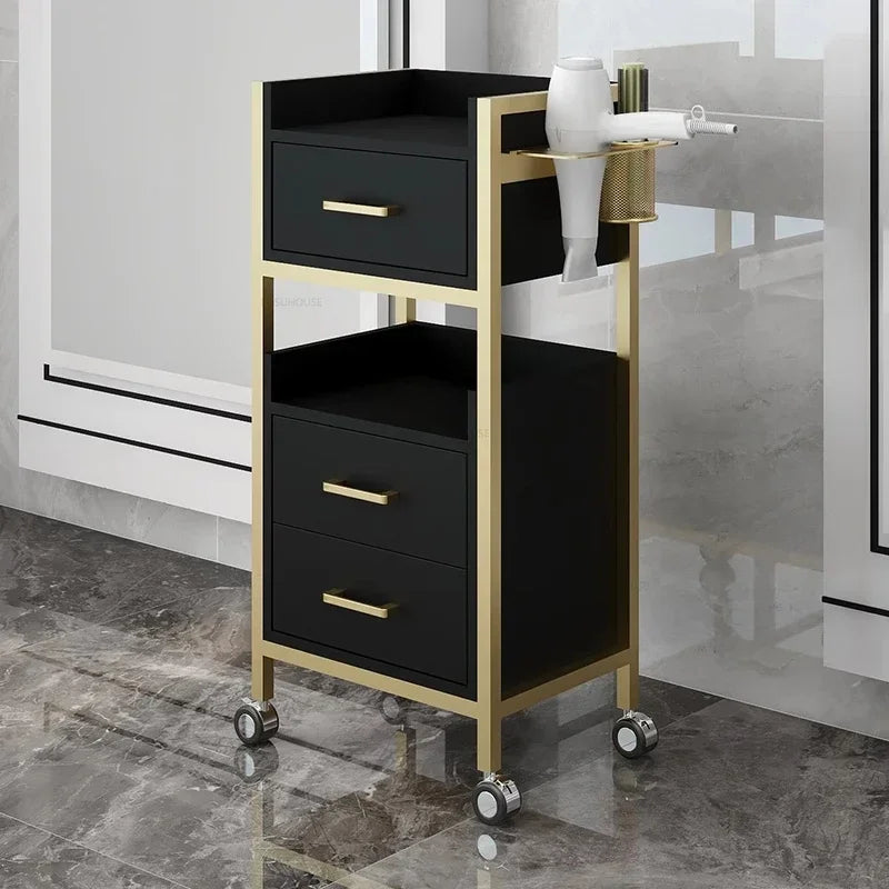 Modern Salon Trolleys with Drawers Designer Salon Furniture Auxiliary Tool Cart with Wheels Beauty Salon Professional Equipment
