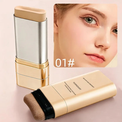Blushimmer double-ended concealer and foundation cream in a sleek container, showing the light, brightening makeup product.