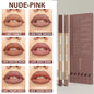 Set of 6 Blushimmer Face Secret Lip Liner Pencils in brown mixed colors, ultra-fine, smooth, waterproof, matte velvet finish.