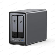 High quality-NASync DXP2800 2-Bay Desktop NAS,N100 Quad-core CPU, 8GB DDR5 RAM,Network Attached Storage (Diskless)-NEW
