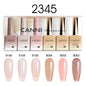 Blushimmer CANNI Nail Gel Polish Kit with 6 pastel gel colors, HEMA free, perfect for French and natural nail designs.