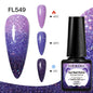 Four Lily 7ml thermal nail gel polish set by Blushimmer with three color-changing semi-permanent UV/LED gel bottles for manicure.