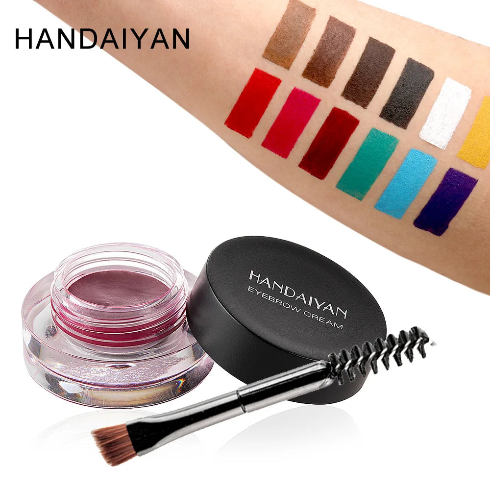 Blushimmer Handaiyan 12-color waterproof eyebrow cream and gel set with professional eyeliner and high brow tint for eye makeup.