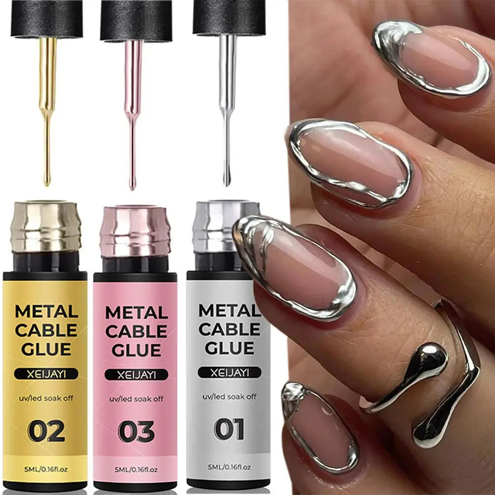 Blushimmer metallic gel nail polish in silver, gold, and rose mirror shades, 5/7/8ml super-bright semi-permanent UV nail art gel