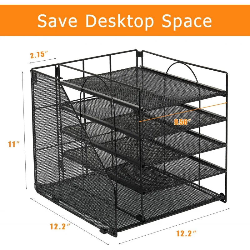 Multi-layer File Rack5Office Desktop Document Organizer Storage Box File Holder Archive Rack Office Supplies
