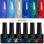 LILYCUTE 6Pcs/Set 7ML Gel DIY Nail Polish Bright Pink Semi Permanent Soak Off UV LED Gel Varnish Nail Art Design Manicure Kit