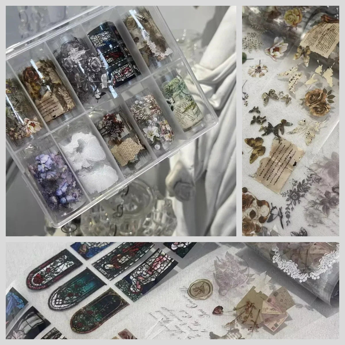10Rolls Plaid Thousand-Bird Bow  Stars Nail Foils Transfer Paper  Nail Art Stickers  Manicure Set Decal  Nails Decoration