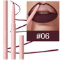 Blushimmer velvet matte lip liner pencil in soft nude and red shades, waterproof and plumping for lip contour and stain application.