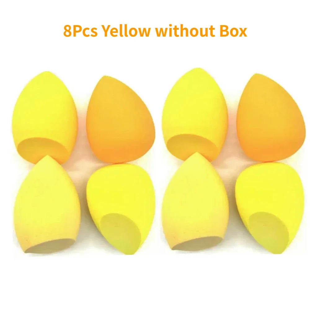 Set of 1, 4, or 8 Blushimmer makeup sponge blenders in soft, egg-shaped design for foundation and powder application.