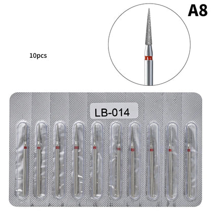 10Pcs Diamond Milling Cutter For Manicure Electric Nail Drill Bits Accessory Pedicure Machine Nail File Gel Remover Tool
