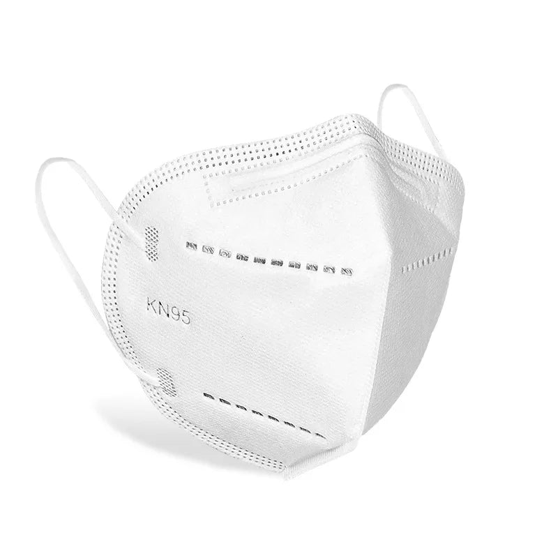 20/40/60pcs white and black 5-layer KN95 masks, with breathable elastic earrings, filtration efficiency of 95%, dustproof