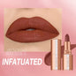 Blushimmer O.TWO.O matte lipstick lip tint in a sleek tube, showcasing vibrant, highly pigmented, waterproof, long-lasting velvet lip color.