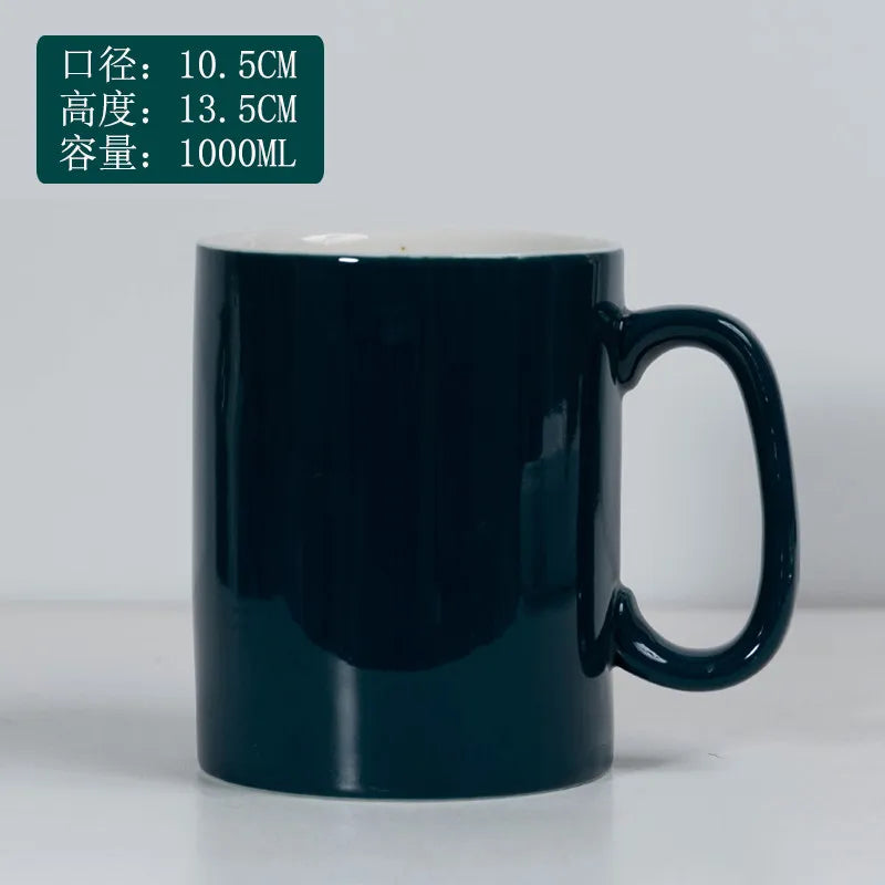 Creative Ceramic Mug Super Large Capacity Coffee Milk Mugs Handle Cup Ceramic Cup 1000ml/1300ml Large Capacity Water Cups