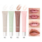 Blushimmer summer lip balm with vanilla mint and iced coffee scent, transparent lip gloss and moisturizing lip oil in a sleek tube