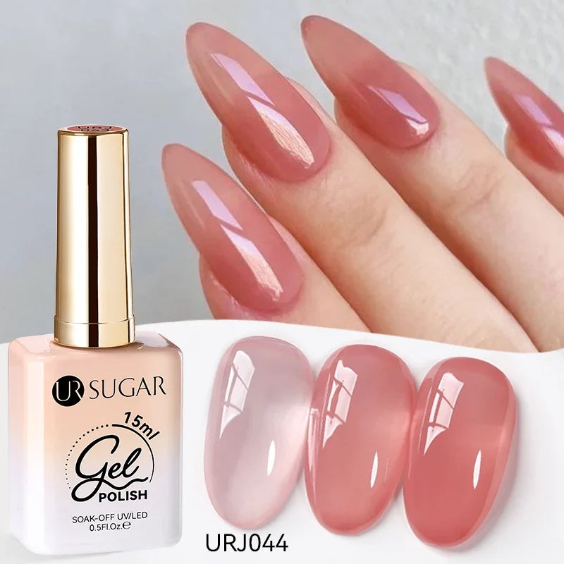 Blushimmer UR SUGAR 15ml translucent white jelly gel polish for semi-permanent UV nail art and soak-off gel varnish.