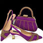 Elegant women's shoes and matching bag set with rhinestone details from EdleessFashion, showcasing luxurious design and stylish accessories.