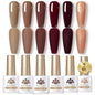 Born Pretty 6pcs crystal amber gel nail polish set featuring jelly pink and nude shades for semi-permanent UV and LED manicure.