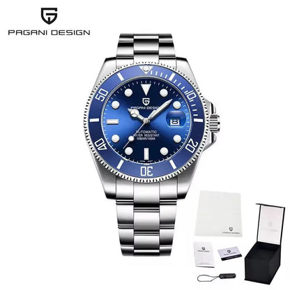 2026 PAGANI DESIGN men's mechanical diving watch with 43mm case, ceramic bezel, sapphire glass, automatic movement, black dial