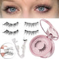 Handmade 3D Mink Magnetic False Eyelashes set with tweezers, featuring natural, long, reusable eyelashes by Blushimmer