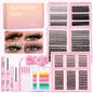 DIY Lash Clusters Kit Mixed Styles Eyelash Extension Full Set Individual Lashes with Lash Bond&Seal and Tweezers Makeup Tool