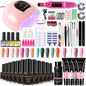 Blushimmer Limegirl Nail Set with 54W UV nail lamp, multiple gel colors, nail drill, and tools for professional manicures.