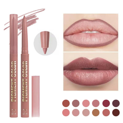 1PC 2-in-1 Lip Liner&Lip Gloss Pen-Matte Colors&Waterproof Long-Lasting ,Velvety Pencil for Plump Lip Outline, Easy Application