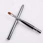 Blushimmer portable silver lip gloss brush with metal handle, protective cap, ideal for lipstick and makeup application.