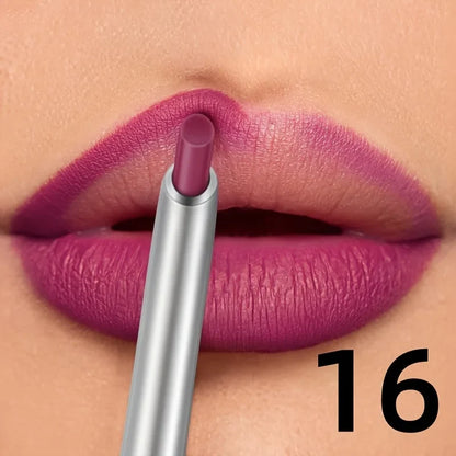 Blushimmer waterproof matte lipliner pencil in red for long-lasting, moisturizing lip contour and tint makeup.