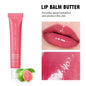 Blushimmer summer lip balm with moisturizing, transparent lip gloss featuring vanilla mint and iced coffee cake scent.