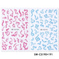 Colorful Blushimmer Sweet Element nail art stickers featuring flowers hearts cherries strawberries bows butterflies for kawaii manicures.
