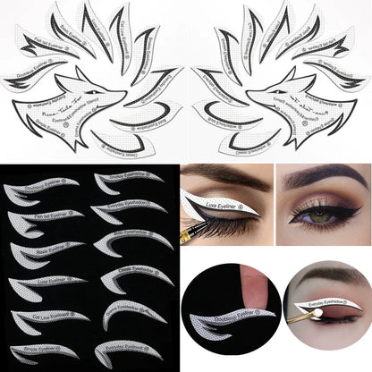 Blushimmer 2-piece eyeliner template set with cat-eye stencil for professional eye makeup and winged eyeliner styles.